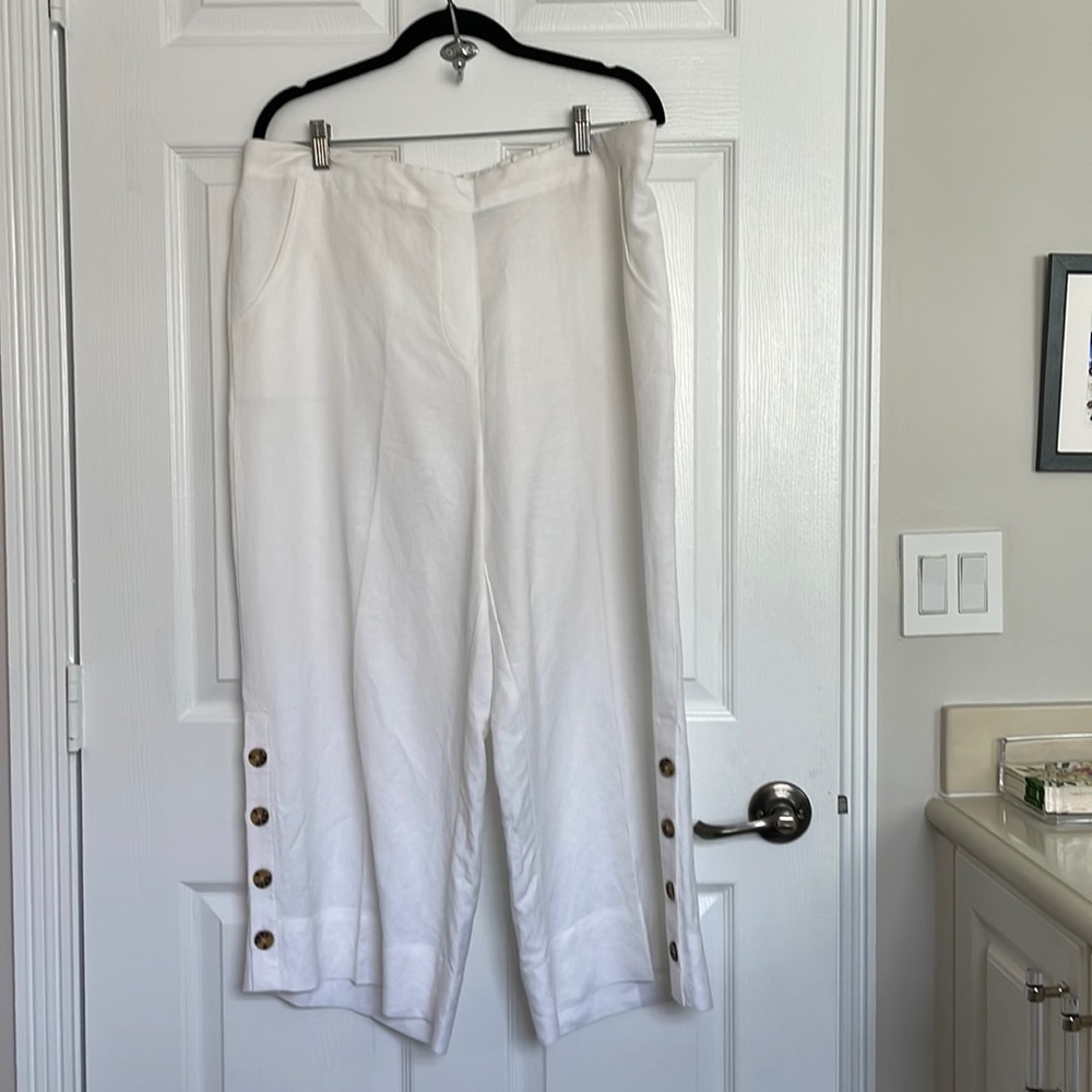 White linen pants